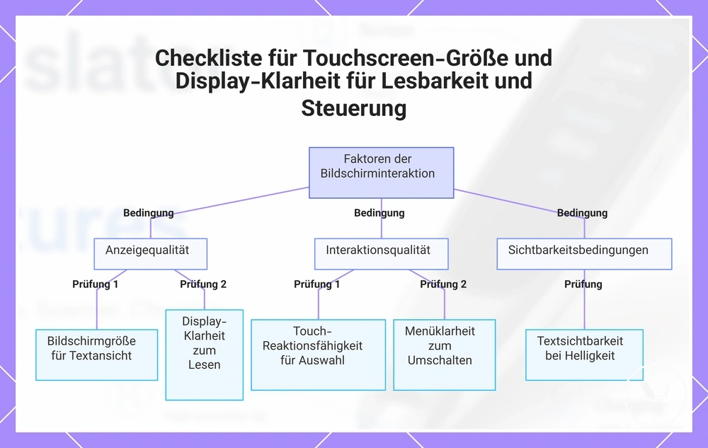 Checkliste für Touchscreen-Größe und Display-Klarheit für Lesbarkeit und Steuerung