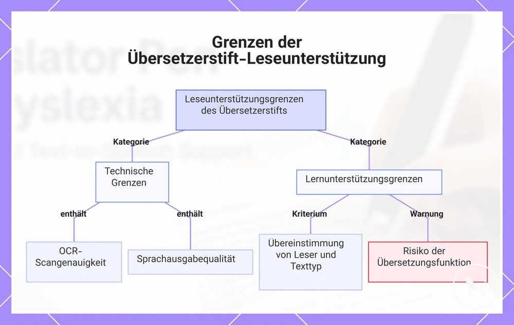 Grenzen der Übersetzerstift-Leseunterstützung