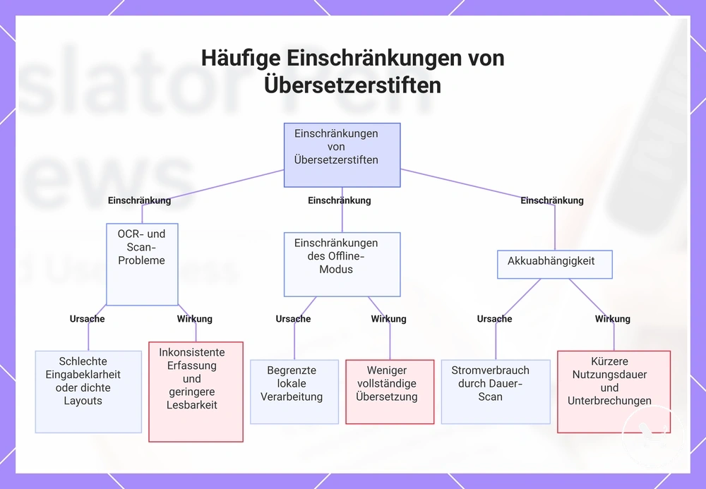 Häufige Einschränkungen von Übersetzerstiften