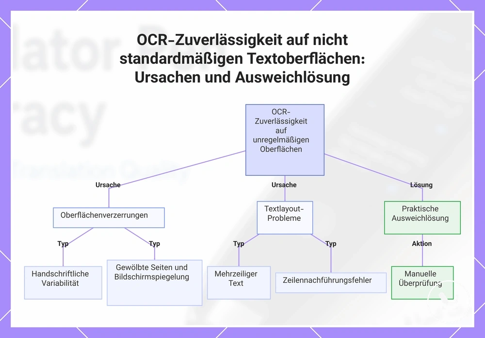 OCR-Zuverlässigkeit auf nicht standardmäßigen Textoberflächen: Ursachen und Ausweichlösung