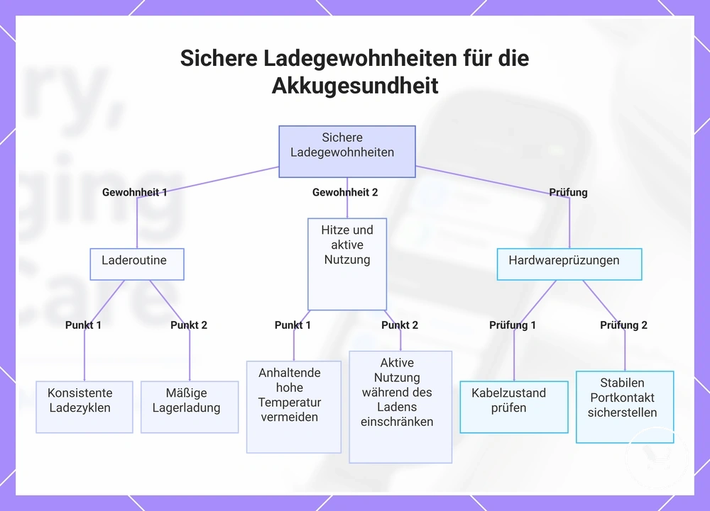 Sichere Ladegewohnheiten für die Akkugesundheit