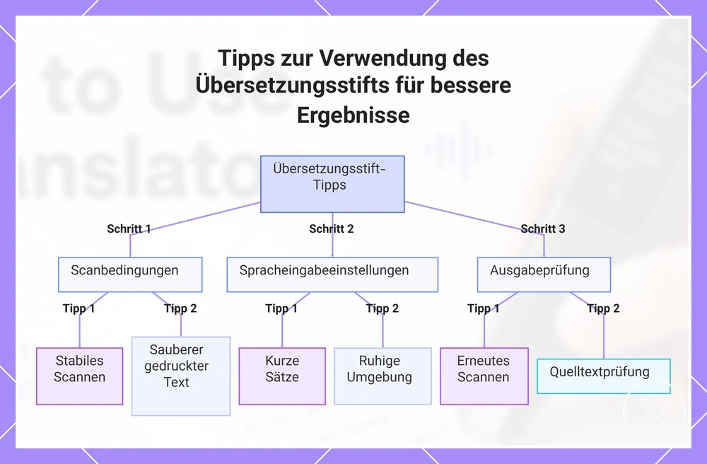Tipps zur Verwendung des Übersetzungsstifts für bessere Ergebnisse