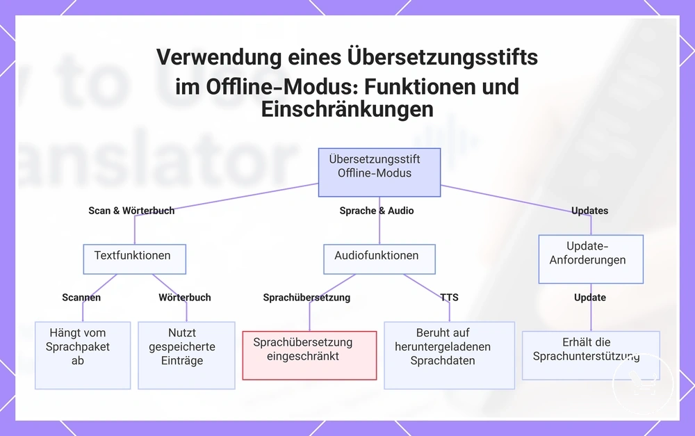 Verwendung eines Übersetzungsstifts im Offline-Modus: Funktionen und Einschränkungen