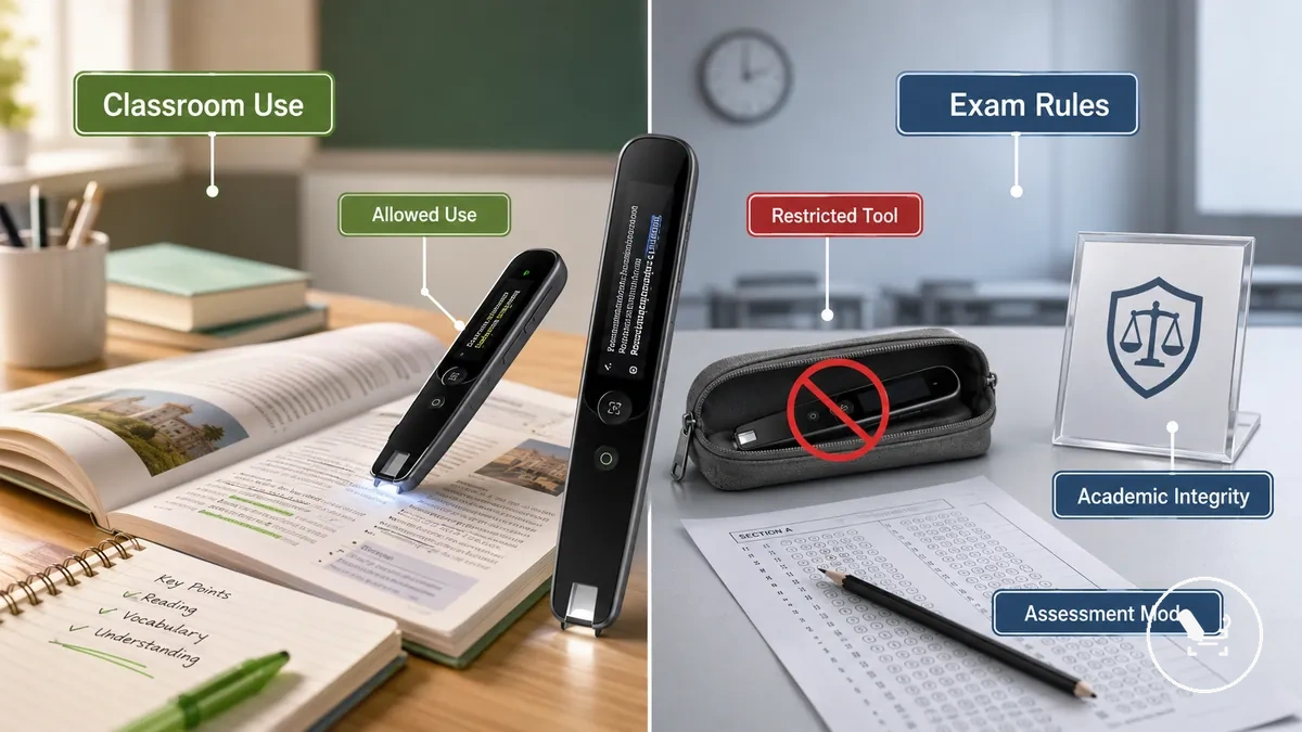 Translator pen restrictions in classroom and exam environments