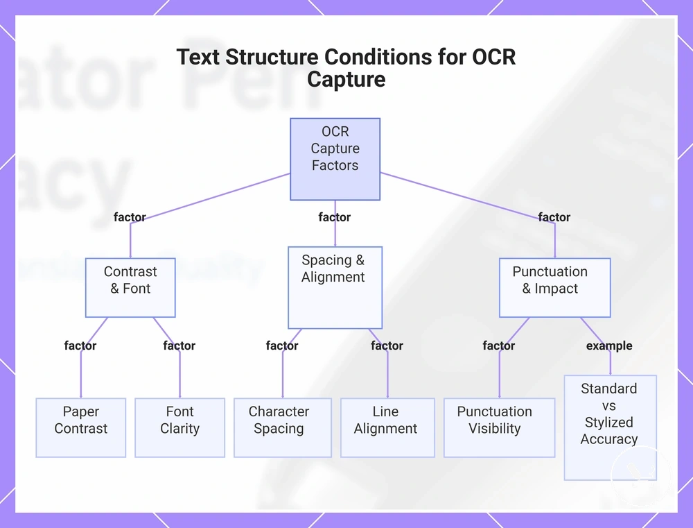 Text Structure Conditions for OCR Capture
