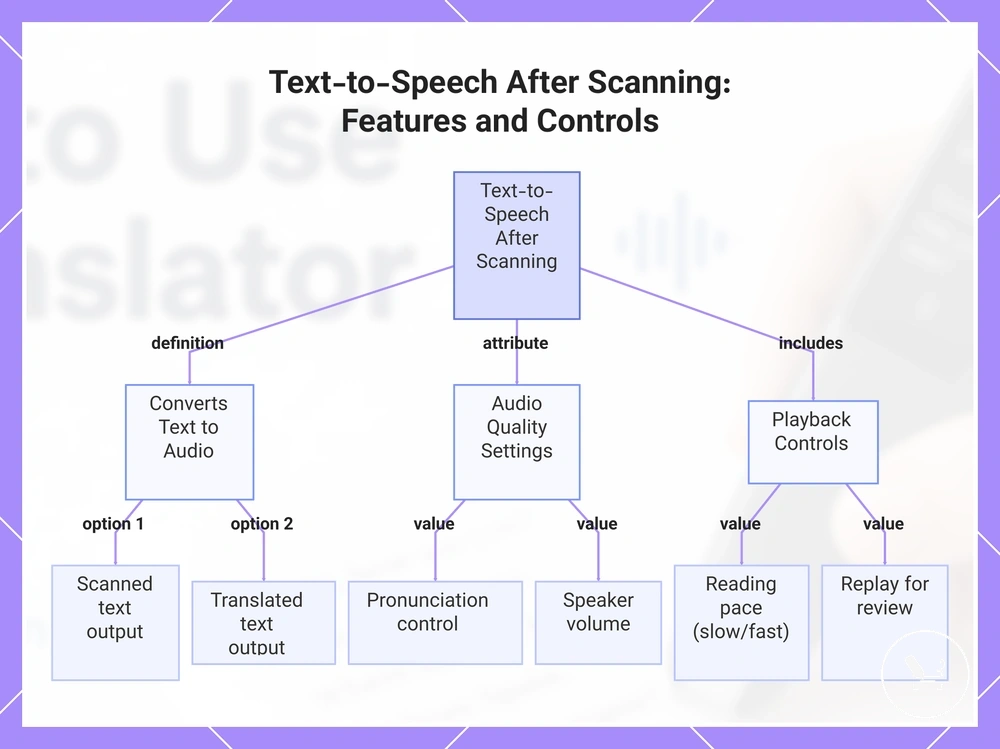 Text-to-Speech After Scanning: Features and Controls