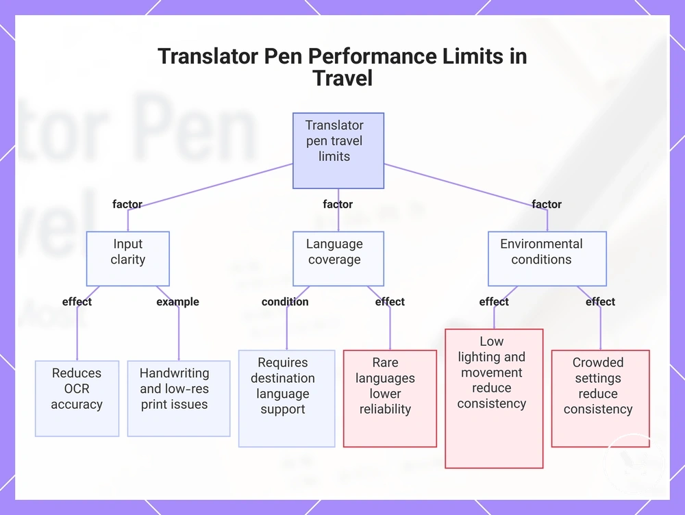 Translator Pen Performance Limits in Travel