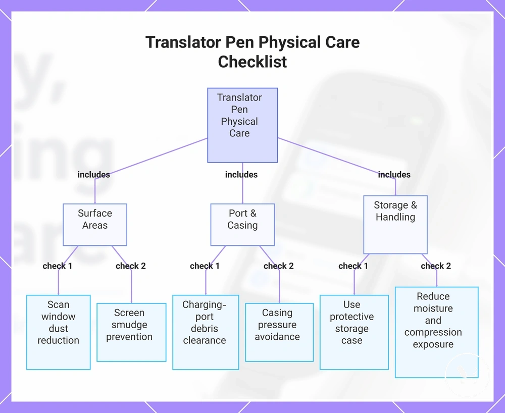 Translator Pen Physical Care Checklist