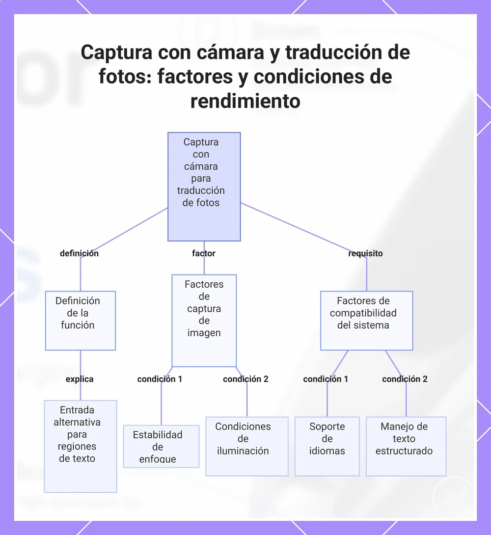 Captura con cámara y traducción de fotos: factores y condiciones de rendimiento
