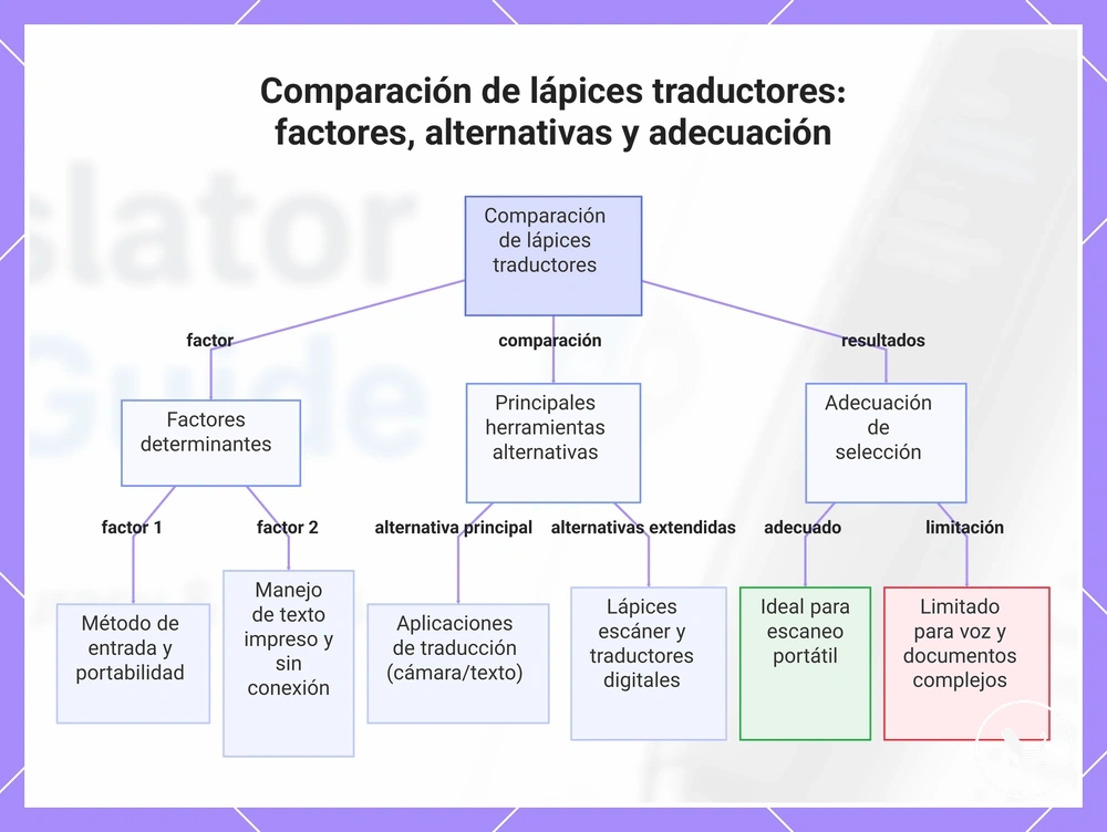 Comparación de lápices traductores: factores, alternativas y adecuación