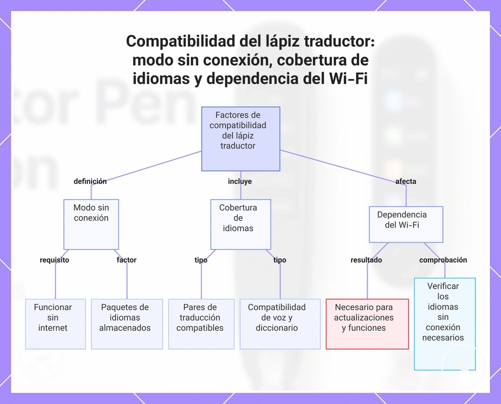 Compatibilidad del lápiz traductor: modo sin conexión, cobertura de idiomas y dependencia del Wi-Fi