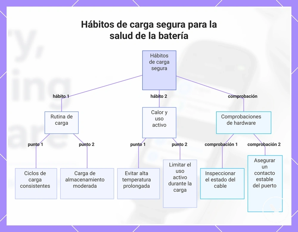 Hábitos de carga segura para la salud de la batería