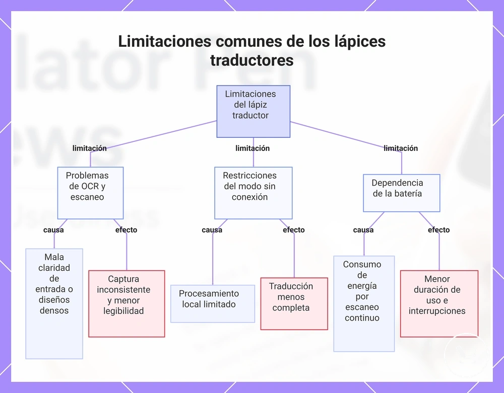 Limitaciones comunes de los lápices traductores