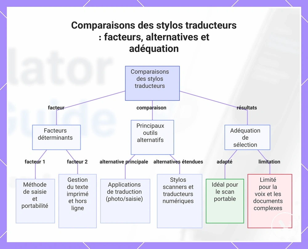 Comparaisons des stylos traducteurs : facteurs, alternatives et adéquation