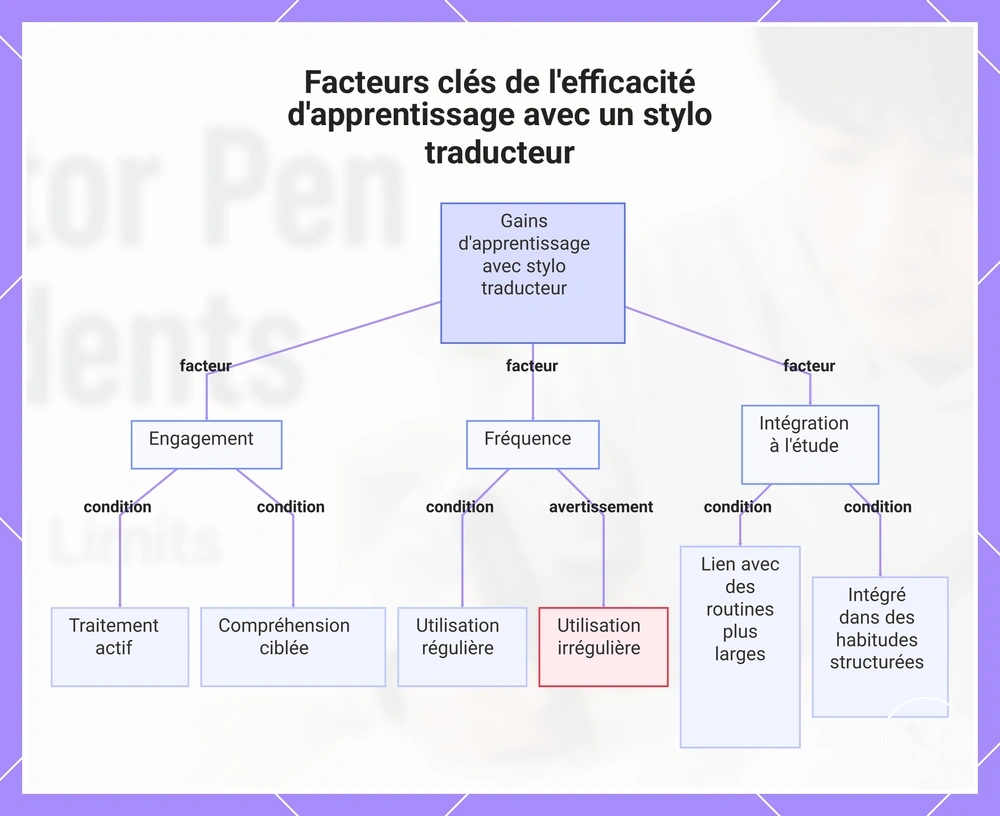 Facteurs clés de l'efficacité d'apprentissage avec un stylo traducteur