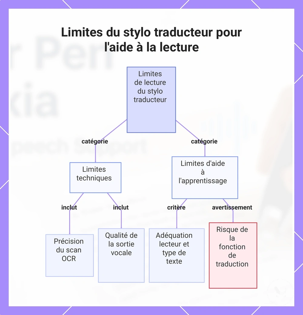 Limites du stylo traducteur pour l'aide à la lecture
