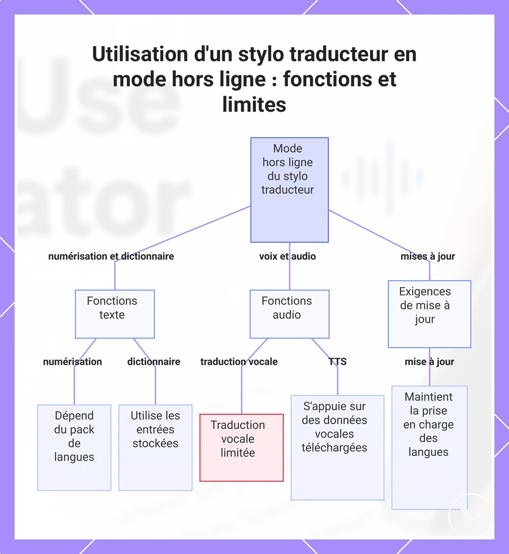Utilisation d'un stylo traducteur en mode hors ligne : fonctions et limites