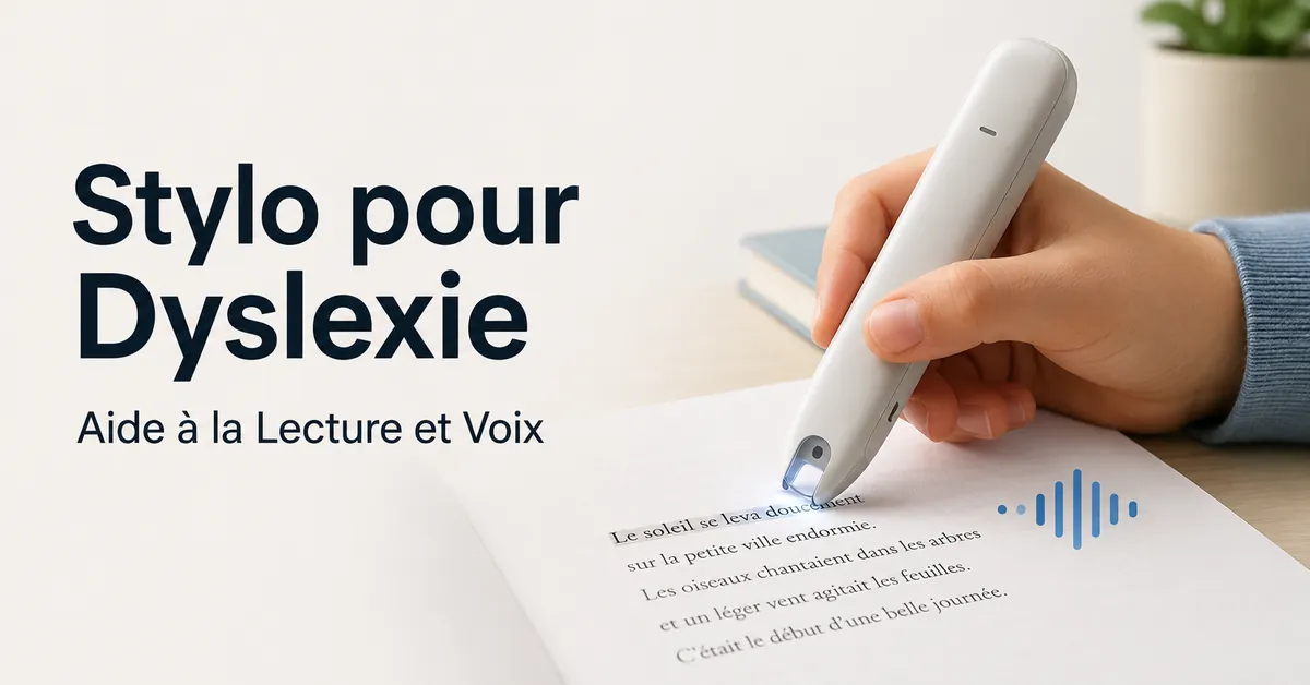 Stylo traducteur utilisé sur du texte imprimé pour soutenir la lecture et la lecture vocale.
