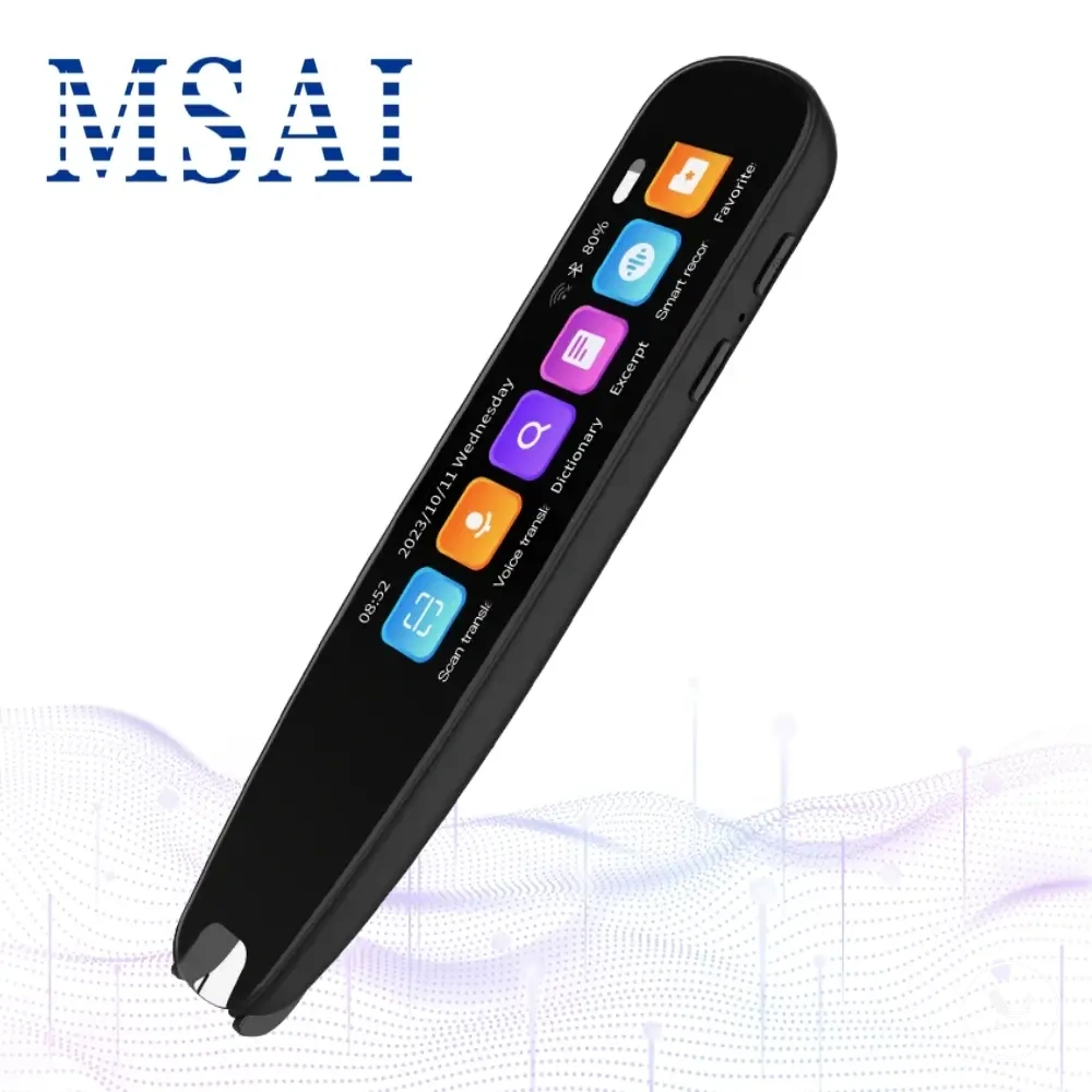 Caneta dicionário eletrônica com escâner, gravador e tradução por voz online.