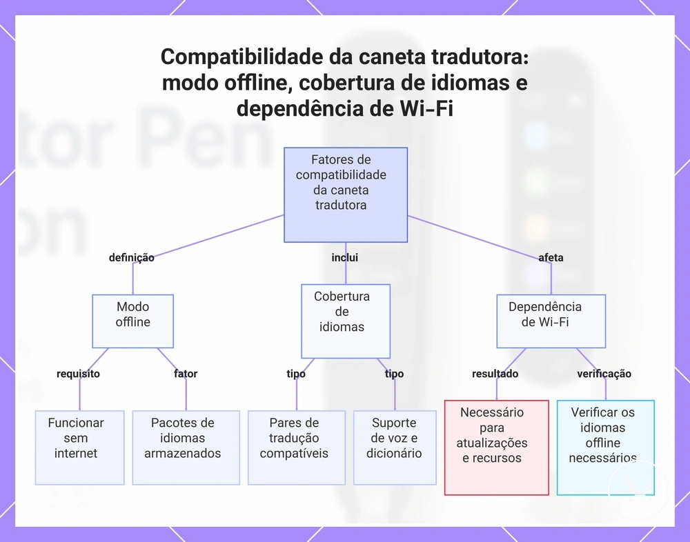 Compatibilidade da caneta tradutora: modo offline, cobertura de idiomas e dependência de Wi-Fi