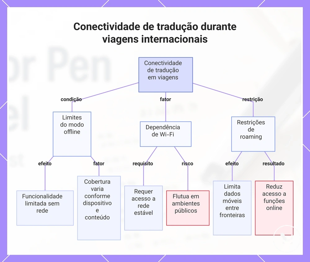 Conectividade de tradução durante viagens internacionais