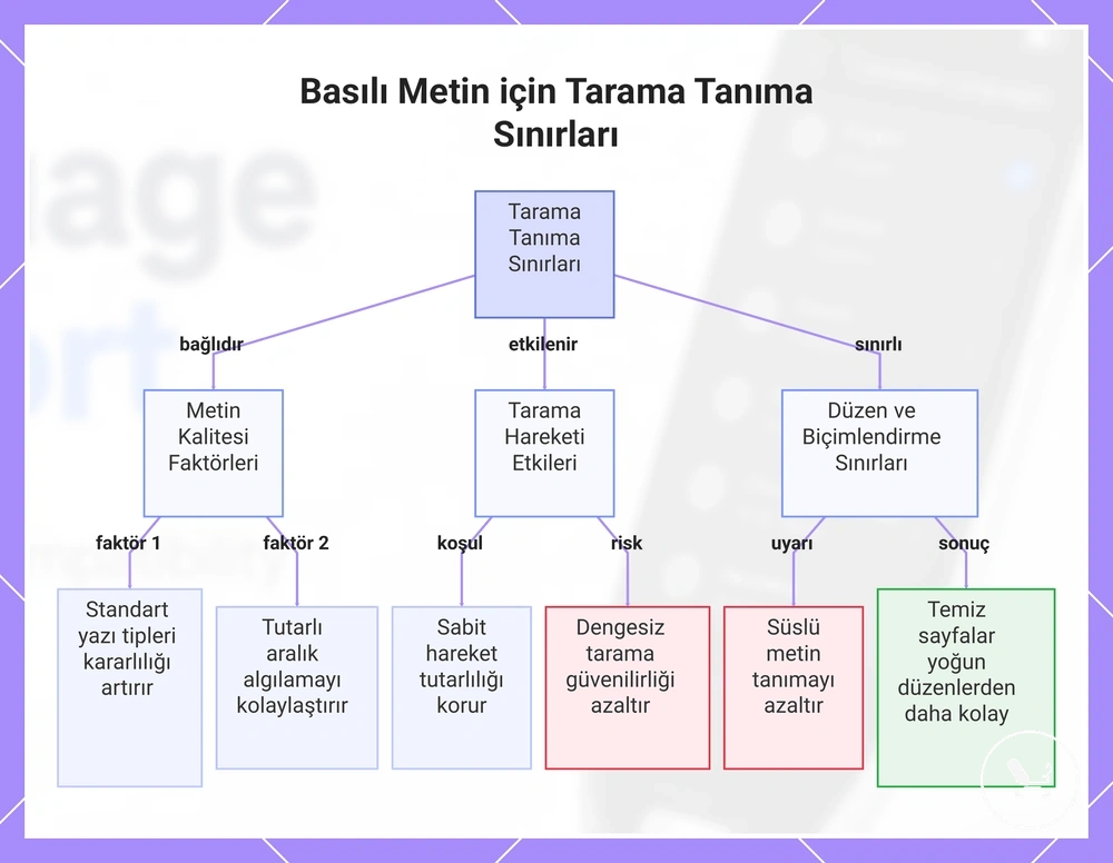 Basılı Metin için Tarama Tanıma Sınırları