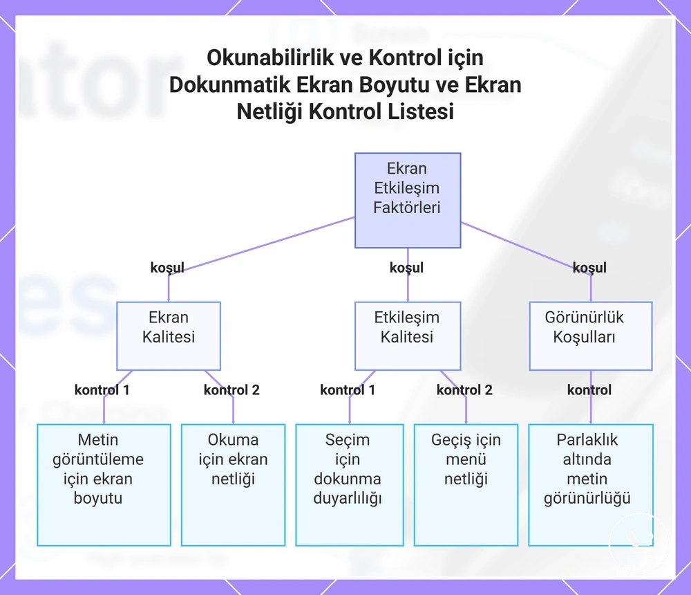 Okunabilirlik ve Kontrol için Dokunmatik Ekran Boyutu ve Ekran Netliği Kontrol Listesi