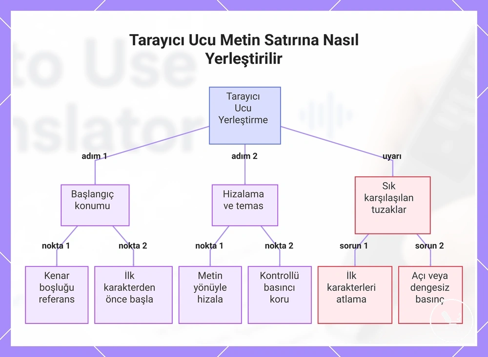 Tarayıcı Ucu Metin Satırına Nasıl Yerleştirilir