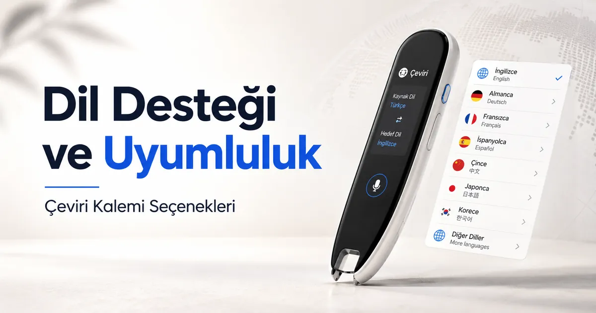 Çeviri için dil seçimi seçeneklerini gösteren çeviri kalemi arayüzü.