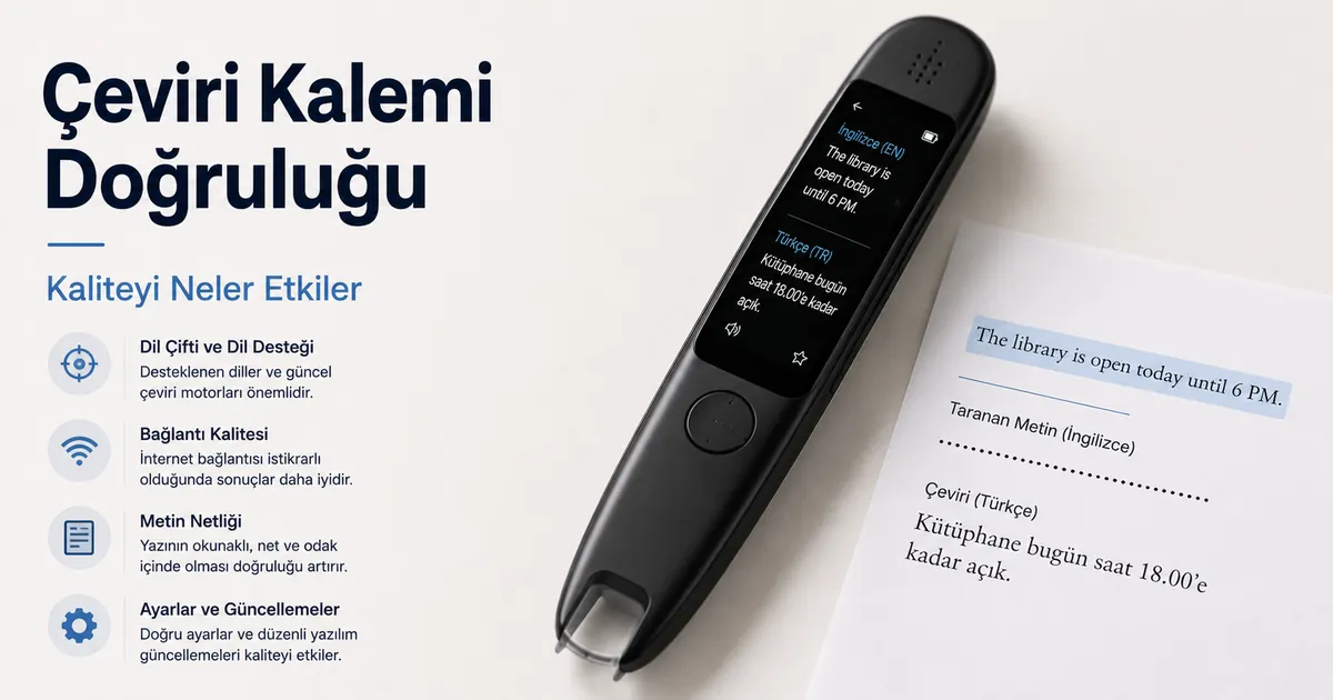 Basılı bir cümleyi taradıktan sonra çevrilmiş metin gösteren çeviri kalemi ekranı.
